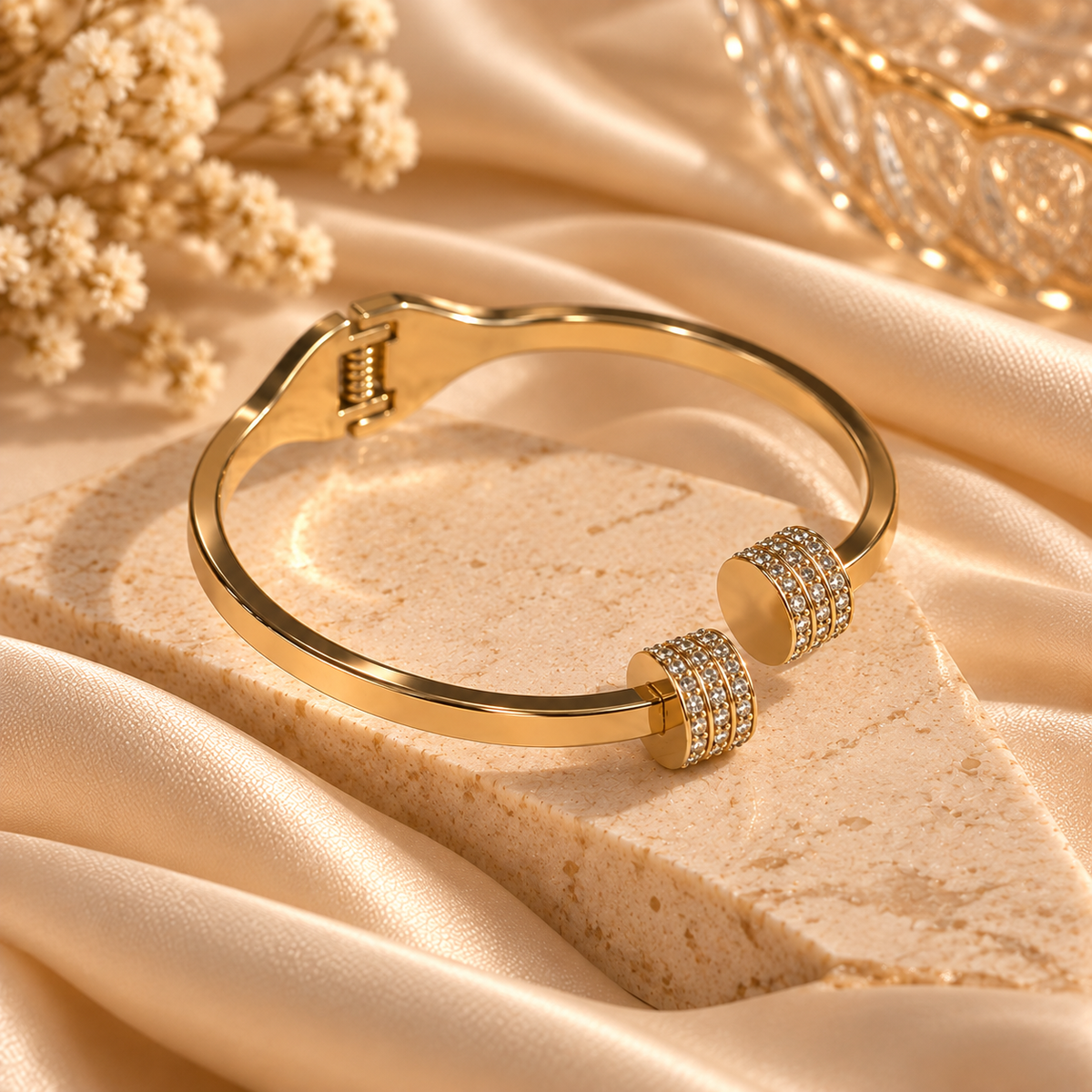 Triple Crystal Wrap Bangle