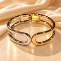 Dual Harmony Gold & Silver Open Cuff Bangle
Short Description: Embr