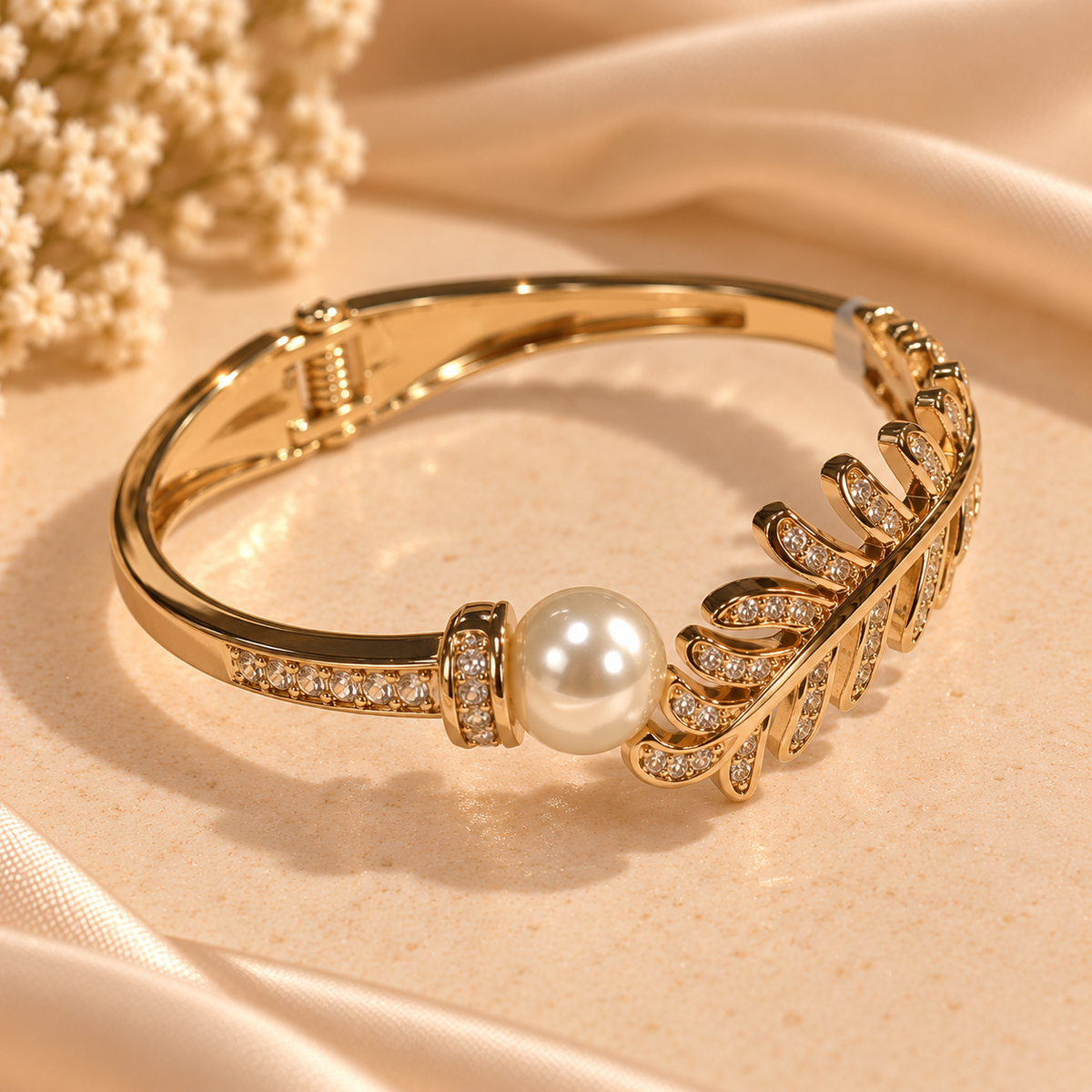 Pearl Leaf Cascade Cuff
