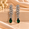 Emerald Cascade Crystal Earrings