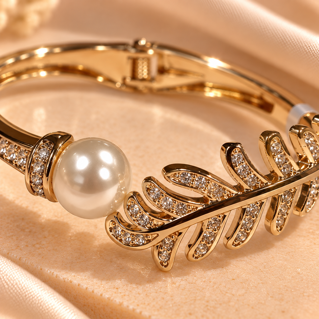 Pearl Leaf Cascade Cuff