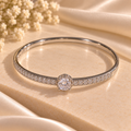 Solitaire Filigree Halo Bangle