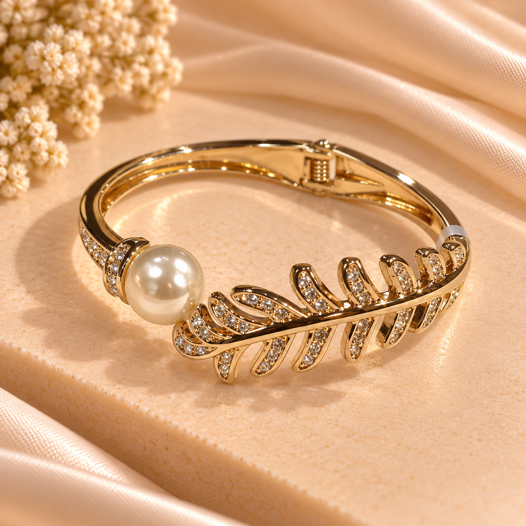 Pearl Leaf Cascade Cuff