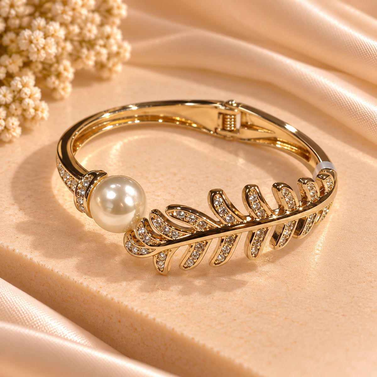 Pearl Leaf Cascade Cuff