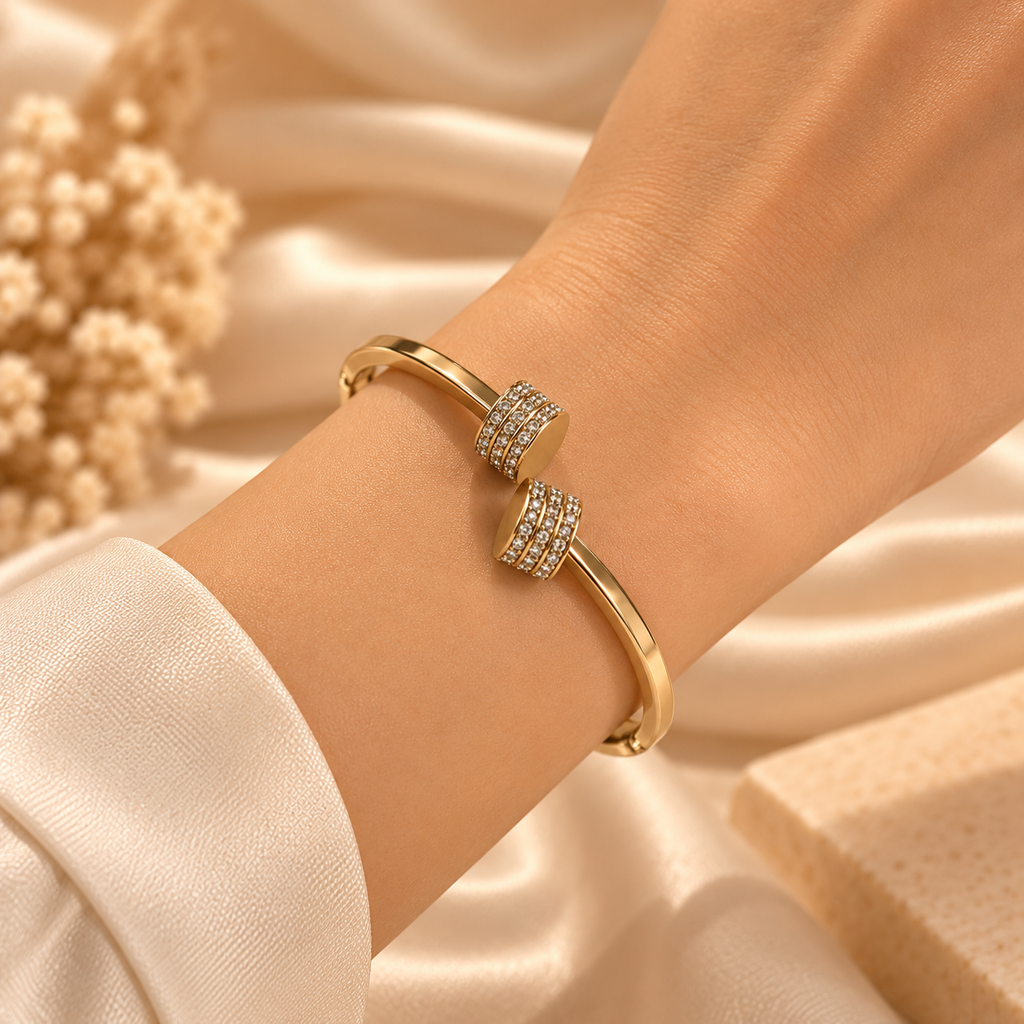 Triple Crystal Wrap Bangle