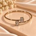 Twin Blossom Crystal Cuff