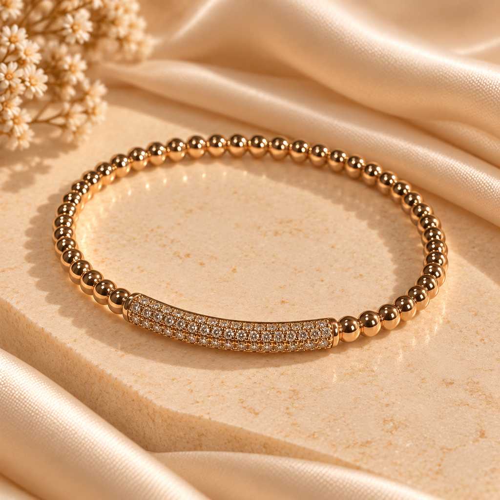 Beaded Crystal Bar Bracelet