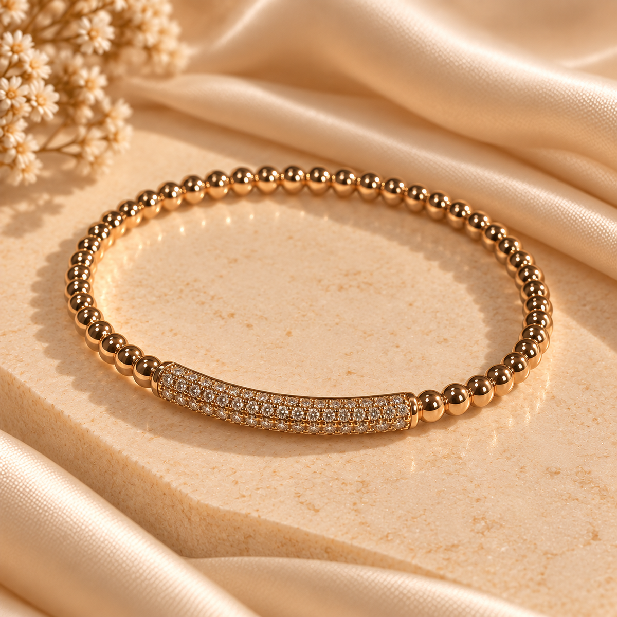 Beaded Crystal Bar Bracelet