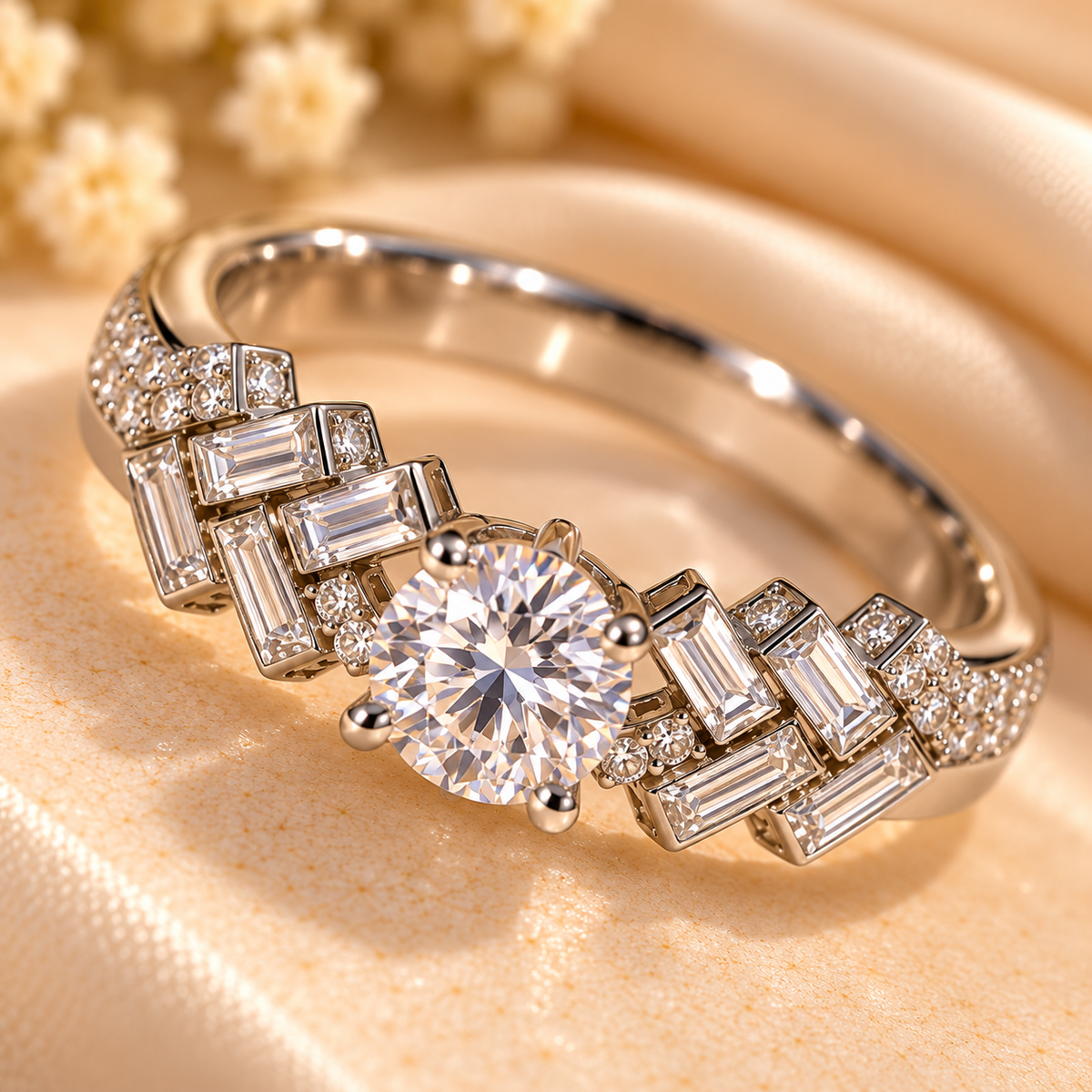 Silver Elegance Round-Cut Crystal Ring