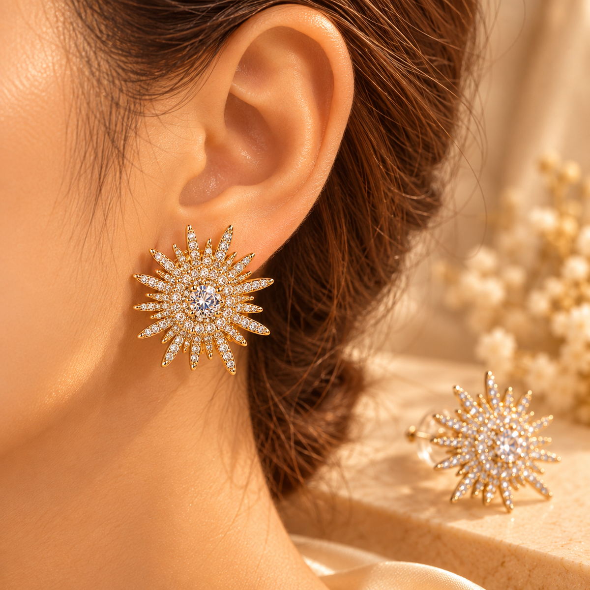 Celestial Radiance Crystal Stud Earrings
