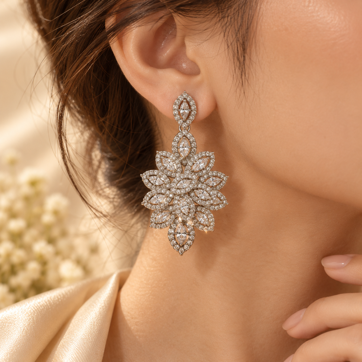 Layered Marquise Bloom Earrings