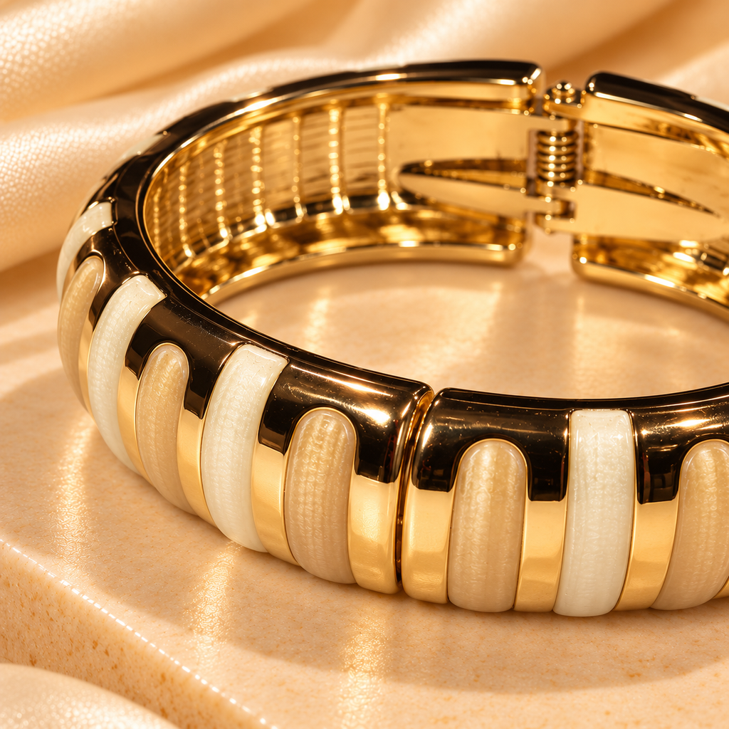 Ivory Sands Luxe Gold Cuff Bangle