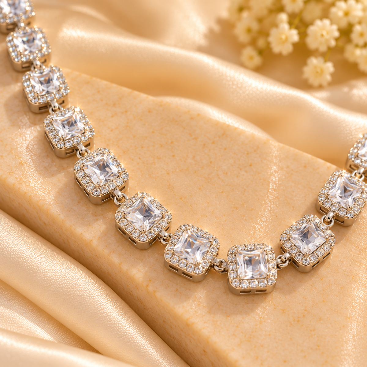 Celeste Square Crystal Necklace