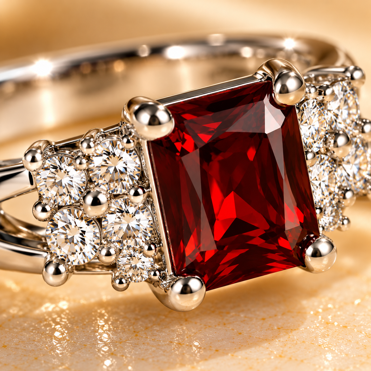 Crimson Royale Crystal Ring