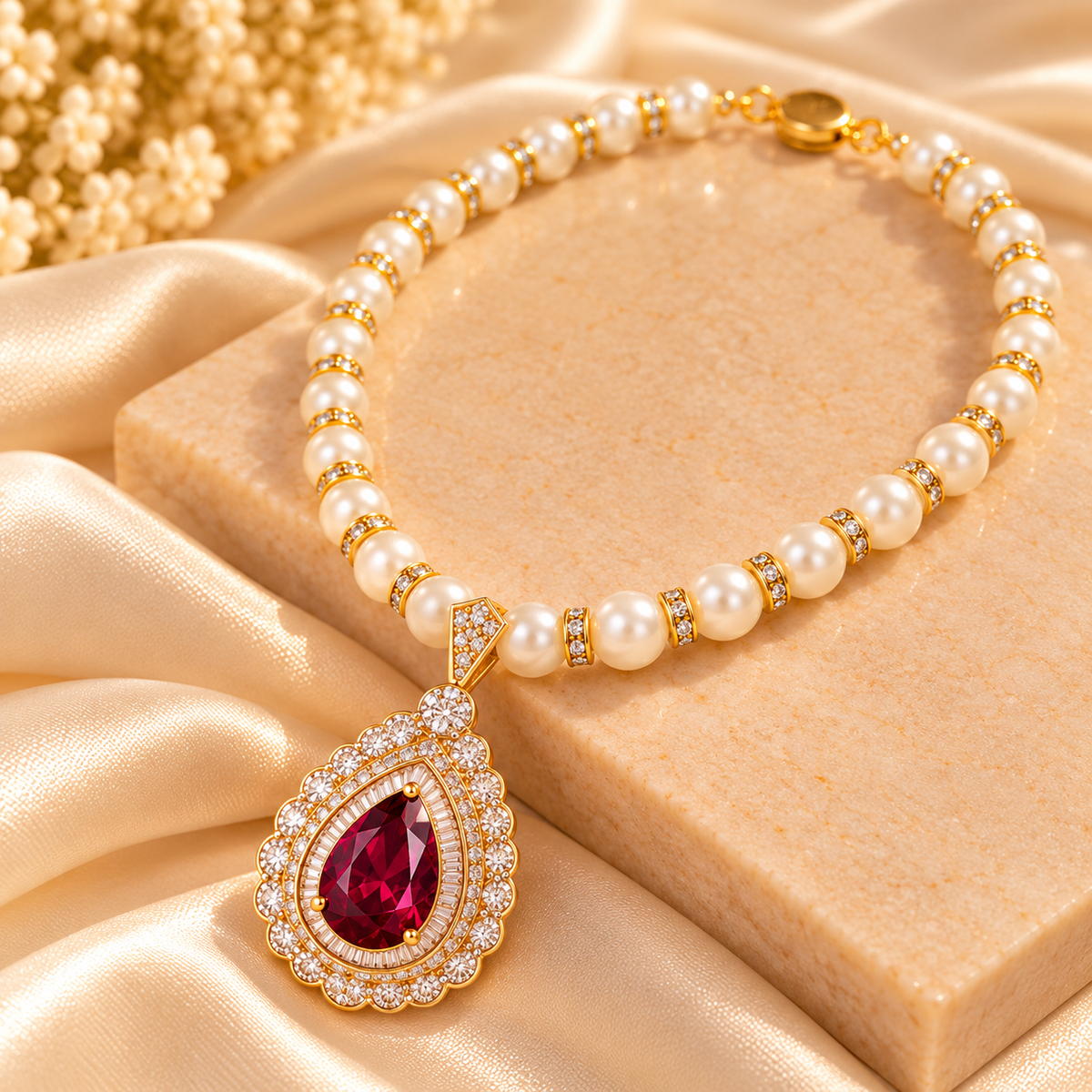 Ruby Royale Pearl Necklace
