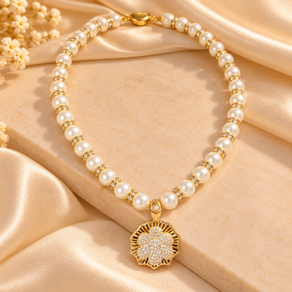 Pearl Blossom Pendant Necklace