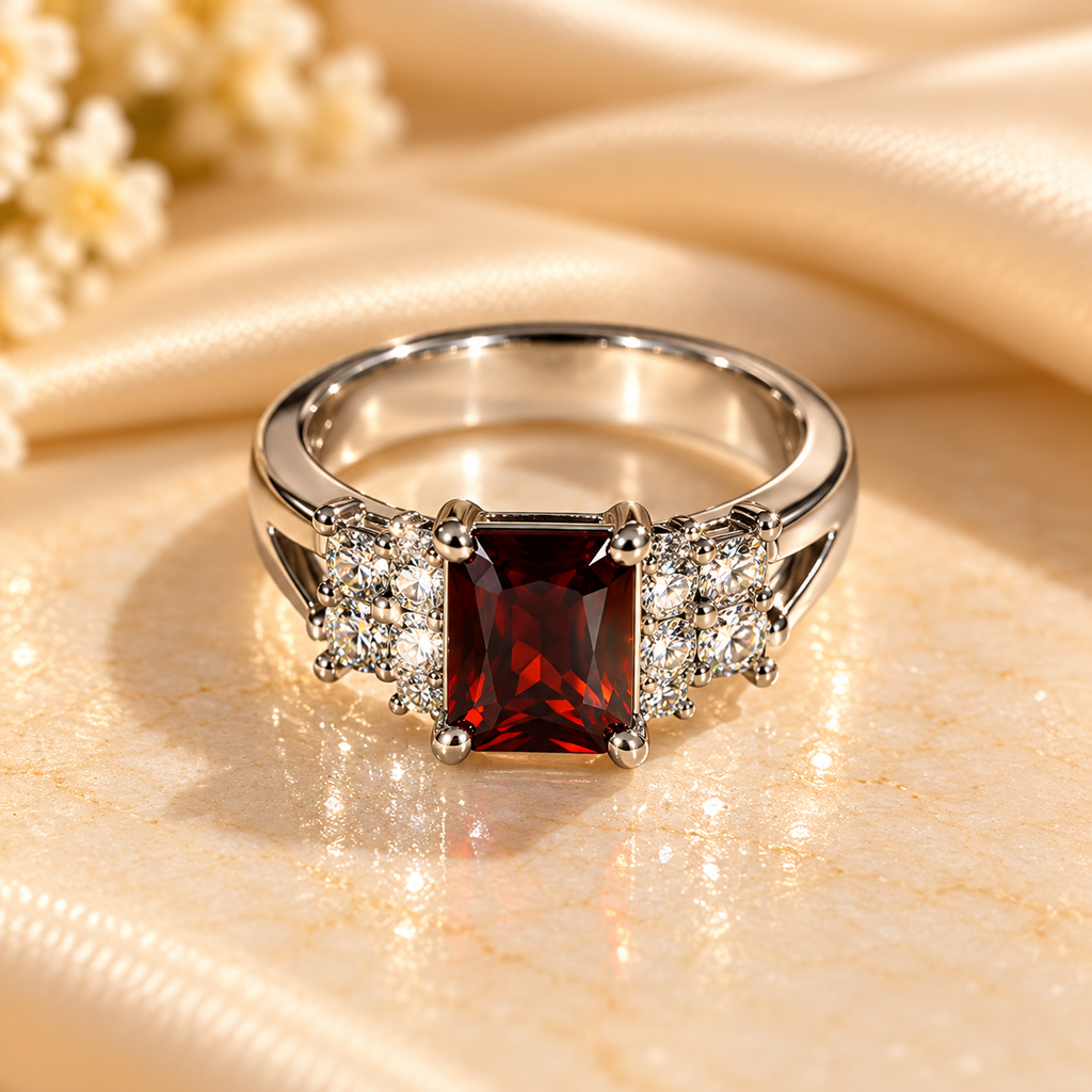 Crimson Royale Crystal Ring