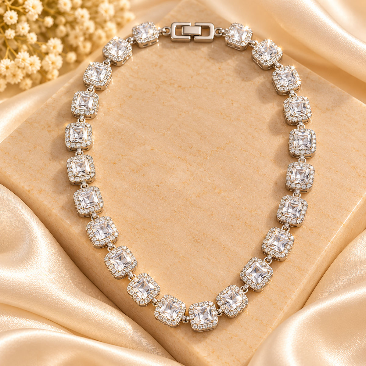 Celeste Square Crystal Necklace