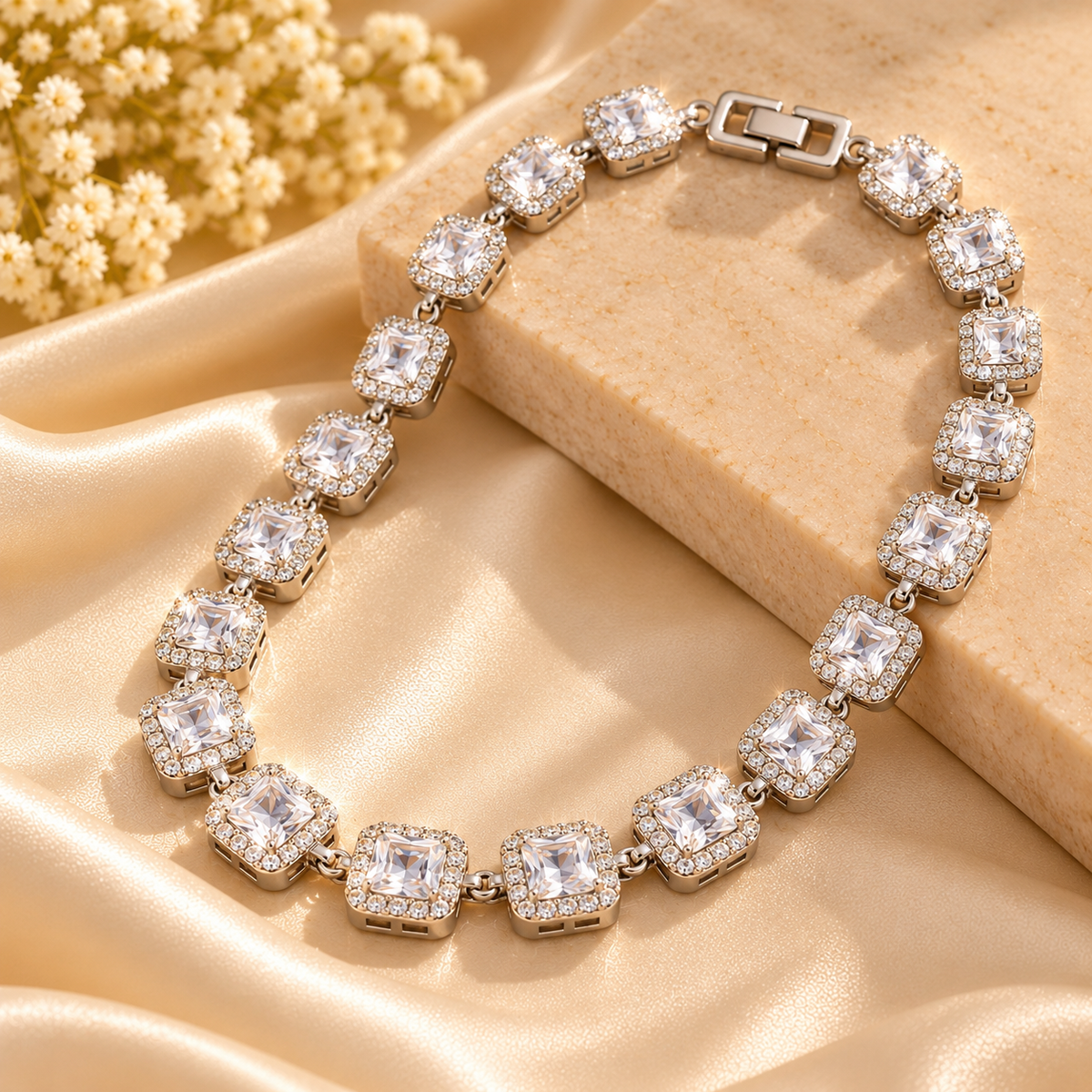 Celeste Square Crystal Necklace
