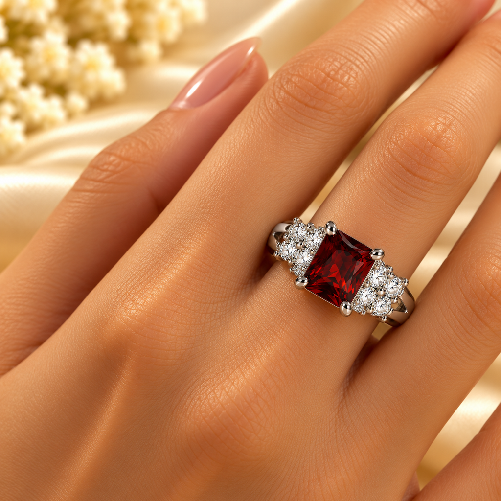 Crimson Royale Crystal Ring