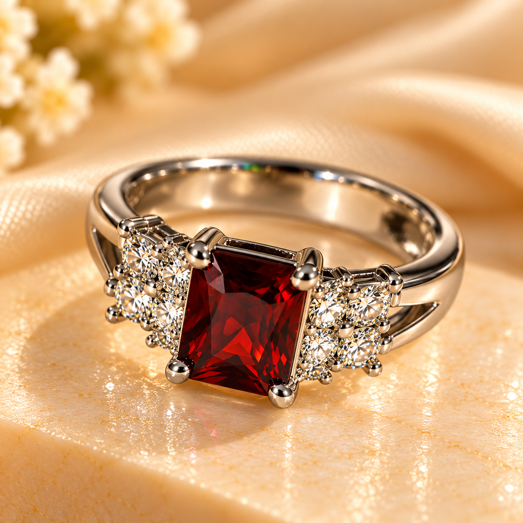 Crimson Royale Crystal Ring