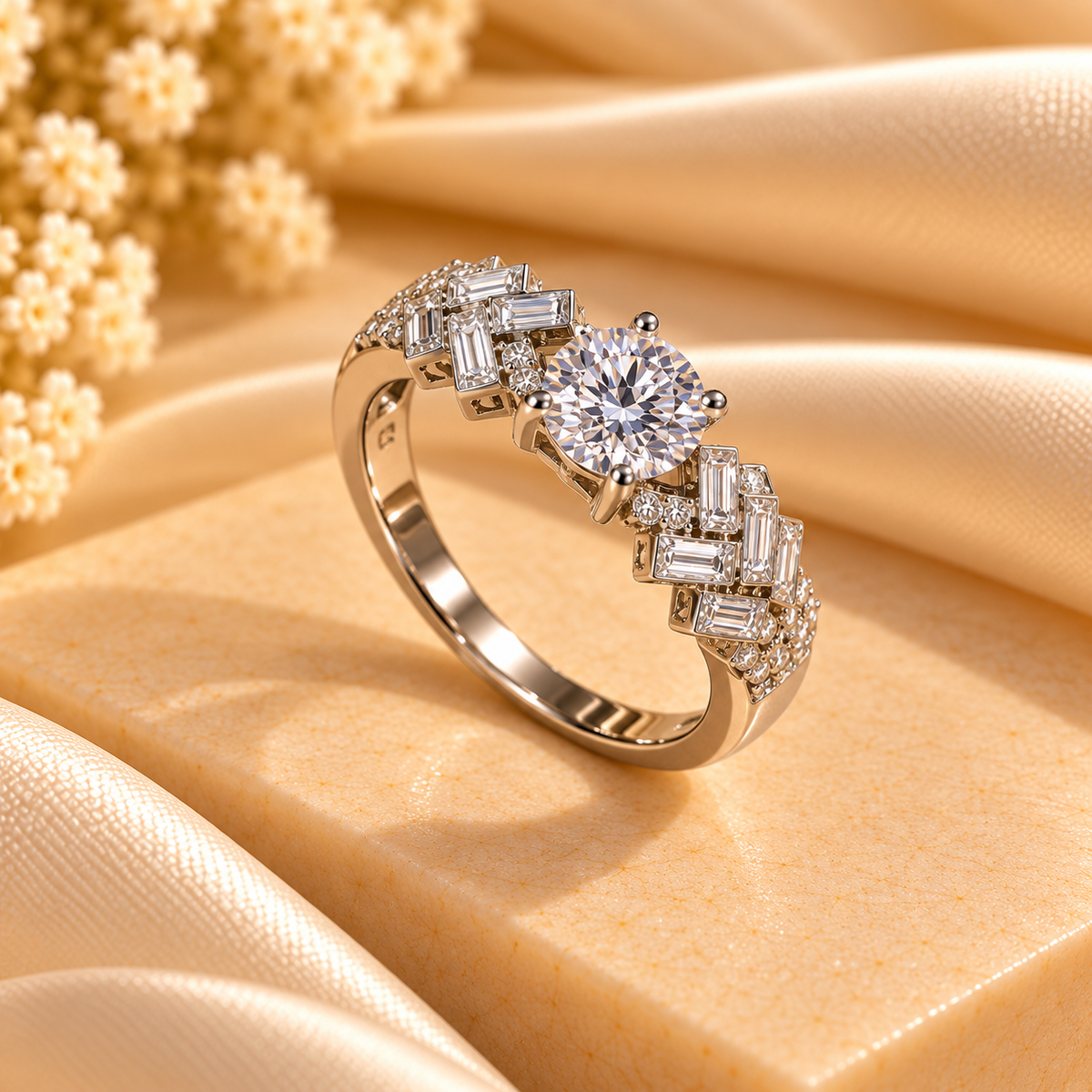 Silver Elegance Round-Cut Crystal Ring