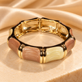 Blush Ivory Luxe Gold Cuff Bangle