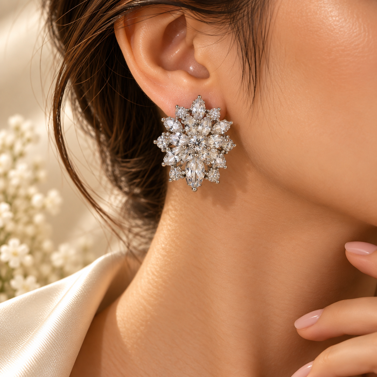 Crystal Petal Radiance Studs