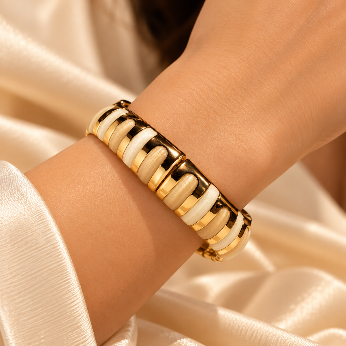 Ivory Sands Luxe Gold Cuff Bangle