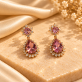 Blush Rose Crystal Teardrop Earrings