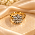 Golden Blossom Crystal Ring